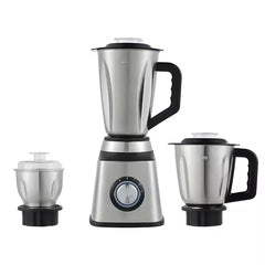 PURE 2 in 1 Stainless Steel Blender with 400W Motor, 1L Blending Jar, Multi-Speed Rotary Control, Pulse Function, Grinder Attachment & Stainless Steel Blades