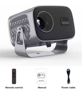 جهاز عرض A10 Smart Android 4K WiFi مع مكبر صوت مدمج، 200 لومن، بلوتوث 5.0 مع منفذ HDMI ومنفذي USB.