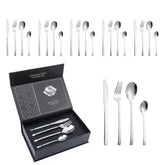 24-Piece Luxury Stainless Steel Cutlery Set