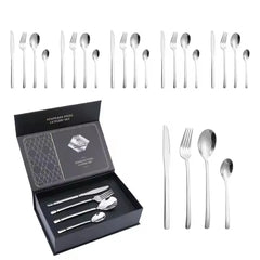 24-Piece Luxury Stainless Steel Cutlery Set