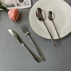 24-Piece Luxury Stainless Steel Cutlery Set