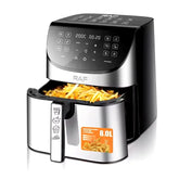 RAF 8L Smart Air Fryer with Tuya Mobile App Control, Stainless Steel Body, Temperature Control, Touch Screen - 1700W