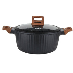 OSFE Granite Cookware Set 12 Pcs (32, 28, 24, 20 cm Casserole, 28 cm Pan, 2 Pcs Silicone Kitchen Tools)