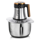RAF 300W 3L Food Processor with Glass & Stainless Steel Bowls, 360° Sharp Blades & Easy Cleaning