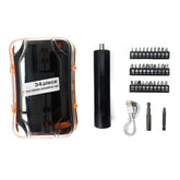 مجموعة مفكات براغي كهربائية دقيقة قابلة لإعادة الشحن 34 في 1 بقوة 3.6 فولت مع عزم دوران 3 نيوتن متر، وسرعة دوران 240 دورة في الدقيقة، و34 رأسًا من سبائك عالية القوة، وشحن سريع من النوع C - سعة بطارية 2000 مللي أمبير في الساعة