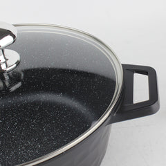 OSFE Granite Cookware Set 12 Pcs (32, 28, 24, 20cm Casserole, 28cm Shallow Casserole, 2 Pcs Kitchen Tools)