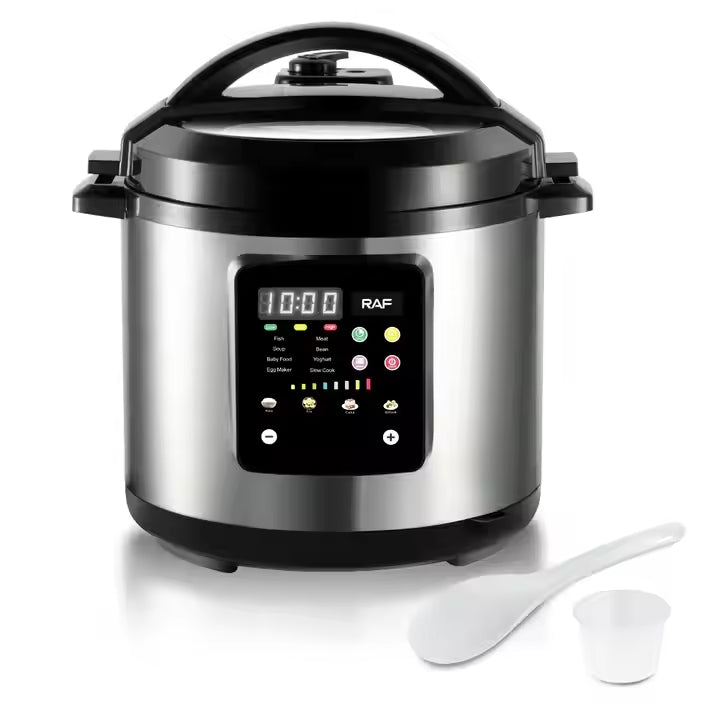 RAF 6L Electric Multifunctional Pressure Cooker with Digital Control - 1000W Power