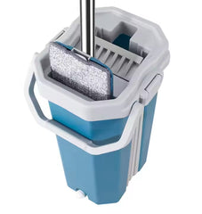 360° Microfiber Flat Mop and Bucket Set with Self-Wringing System - High Absorption, Aluminum Handle & Easy Floor Cleaning