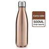 Glossy Stainless Steel Sport Bottle – 500ml Unbreakable Leak-Proof Hygienic Vacuum Flask for Hot & Cold Drinks