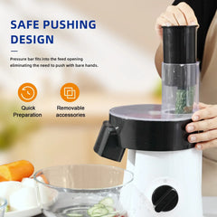 Sonifer 5-in-1 Electric Salad Maker with Stainless Steel Cutting Discs, Multi-Function Slicer Shredder Julienne Processor and Extra Wide Feeding Tube - 200W