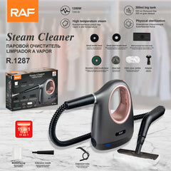 RAF TurboSteam 11-in-1 1350W 0.3L Handheld Cleaner – 5 Bar High Pressure for Deep Cleaning, With Effective Stain Removal