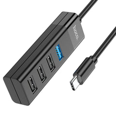 HOCO HB25 Easy Mix محول 4 في 1 من النوع C إلى USB3.0 وUSB2.0