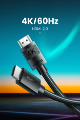 كابل UGREEN HDMI ذكر لذكر مضفر 4K بطول 2 متر أسود