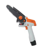 Rechargeable Mini Electric Chainsaw 12V Brushless Motor With Battery Indicator, Safety Switch, 2Ah Lithium Battery, Fast Charging & 110mm Cutting Capacity For Garden Pruning, Wood Cutting & DIY