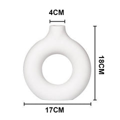 Modern Decorative Tabletop Nordic Circle Flower Pot Vase for Home & Office Décor