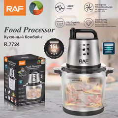 RAF 15L Electric Multifunctional Food Processor with Four Spiral Blades -1000W Power - 15 Litres Capacity