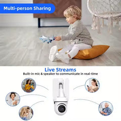 كاميرا ذكية عالية الدقة مزودة بمصابيح LED تعمل بتقنية واي فاي مع مستشعر للحركة واكتشاف الحركة وصوت ثنائي الاتجاه مع فتحة بطاقة SD