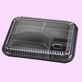 5-Compartment Disposable Plastic Food Container Box - 26 x 20 x 6 cm