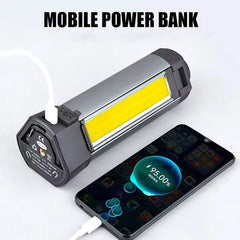 3 Leaf Rechargeable LED Camping Work Light with 2000 Lumens, Power Bank, Tripod, and Waterproof Design for Outdoor Activities - 6000 mAh Battery