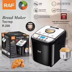 RAF Smart Bread Maker with LCD Display, Multi Capacity Baking, Non-Stick Pan & Timer Function - 600W