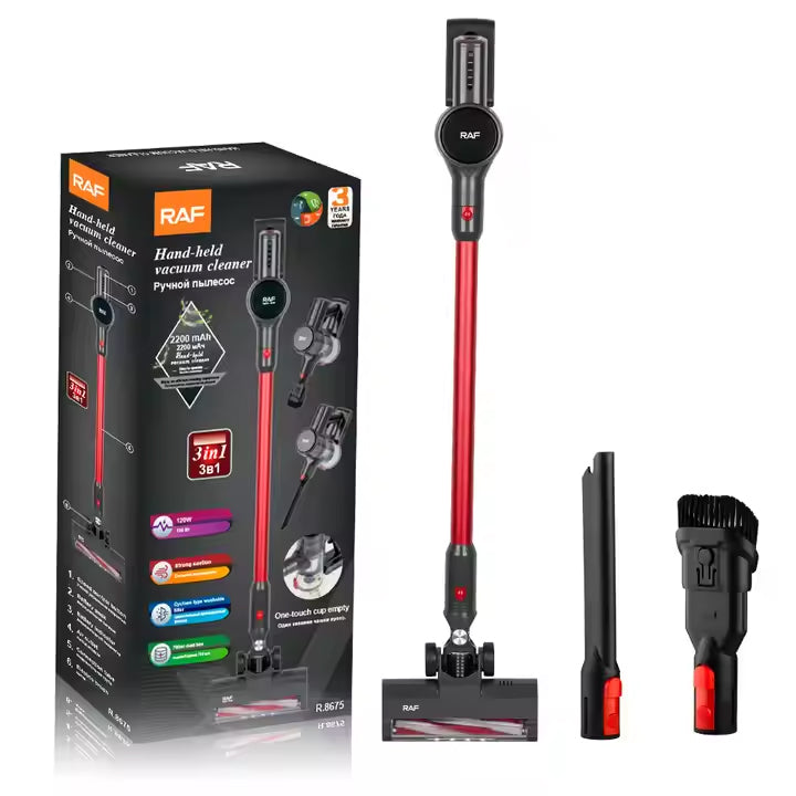 RAF 3-in-1 Multi-purpose Wireless Handheld Vacuum Cleaner with 700ml Dust Box - 2200mAh Battery - 120W