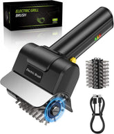 Rechargeable Electric BBQ Grill Cleaning Brush with 1100 RPM High-Torque Motor, 2000mAh Battery, Stainless Steel Rotating Bristles, Safety Lock & USB Charging