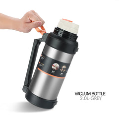 D.kadi Vacuum Bottle 2L - Gray
