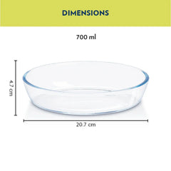 Borosil Oval Borosilicate Glass Baking and Serving Dish, Oven Microwave Freezer Safe Scratch Resistant Clear Bakeware