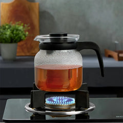 Borosil Vision Borosilicate Glass Carafe with Inbuilt Strainer, Flameproof Microwave Safe Tea Coffee Server