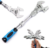 Adjustable Ratchet Wrench with a Two Sided Jaw and 180° Swivelling Head