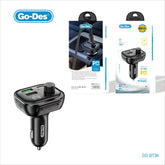 Go-Des GD-BT38 Wireless 5.3 Car MP3 FM Transmitter with 36W USB-C PD Output, QC 3.0 Fast Charging, Hands-Free Calling, Navigation Broadcast and Color-Changing LED Lights