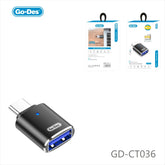 Go-Des GD-CT036 USB-C to USB 3.0 OTG Adapter with Zinc Alloy Body, Plug & Play High-Speed Data Converter