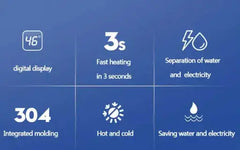3000W Instant Electric Heating Water Faucet with LCD Temperature Display