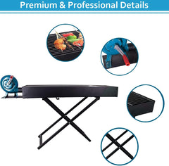 Large Portable & Foldable Barbecue Grill with Manual Blower - 90 x 30 cm