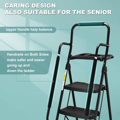 Heavy-Duty 5-Step Ladder with Handrails and Tool Platform - 150 Kg Capacity
