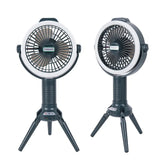3-in-1 Portable & Foldable Tripod Fan with LED Light & USB Charging, Speed Control & Hanging Hook