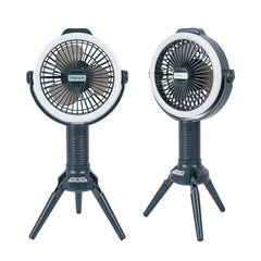 3-in-1 Portable & Foldable Tripod Fan with LED Light & USB Charging, Speed Control & Hanging Hook