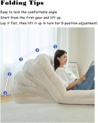 Adjustable Cozy Reclining Foldable Backrest Floor Chair cum Bed - 85 x 135 cm