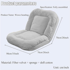 Adjustable Cozy Reclining Foldable Backrest Floor Chair cum Bed - 85 x 135 cm