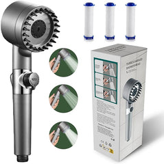 High Pressure Turbo Massage Shower Head with Advanced Filtration with Multi Mode Design