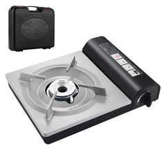 2800W Portable Butane Gas Cassette Stove with Electronic Ignition, Pressure Sensing Safety Protection & Compact Camping Cooking Burner