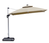 Foldable Cantilever Umbrella for Outdoor & Patio with Heavy-Duty Water Base for Support - 2.5 x 2.5 Metres