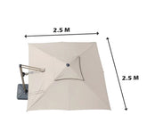 Foldable Cantilever Umbrella for Outdoor & Patio with Heavy-Duty Water Base for Support - 2.5 x 2.5 Metres