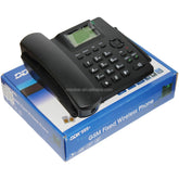 Wireless Quadband GSM Desk Phone with Dual SIM Slots, FM Radio, MP3, and SMS Capabilities