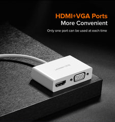 UGREEN USB Type C to HDMI + VGA Converter (White)