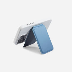 MOFT Flash Wallet & Stand, MagSafe Compatible, 2 Viewing Modes, Holds Up to 2 Cards, Vegan Leather, Fiberglass, Magnets, Metal Sheets Material, MS025-1-WINDYBLUE