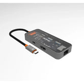 محطة إرساء محور USB-C 6 في 1 من موسيل، منفذ HDMI بدقة 4K عند 60 هرتز، منفذ طاقة 100 واط، منفذ RJ45، منفذا USB 3.0 ومنفذ بيانات USB-C لأجهزة MacBook و iPad