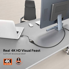 محول HDMI إلى VGA من موصل | محول تشغيل فوري عالي الدقة بالكامل 1080p للكمبيوتر الشخصي واللابتوب وجهاز العرض والشاشة