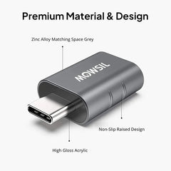 Mowsil USB-C to USB-A OTG Adapter 5Gbps High-Speed Data & Charging Converter for MacBook iPad & Android