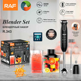 RAF 4-in-1 Multi-Functional Hand Blender, Chopper, Whisk & Mixer – 340W Stainless Steel Stick with Dual Speed & 600 ml Jar